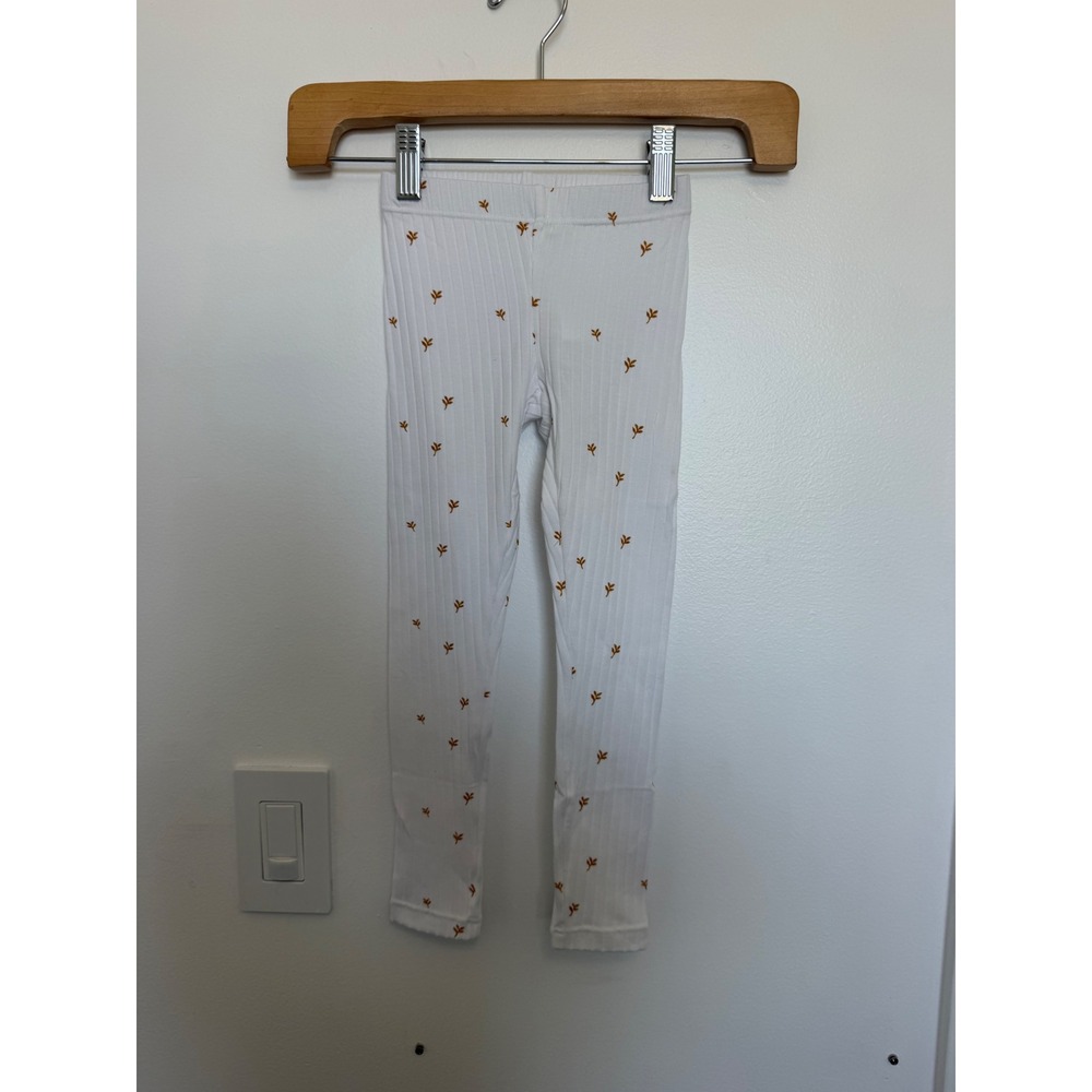 Mirellie Leaf Print Lounge Pants – White – Girls Size 4T – NWT